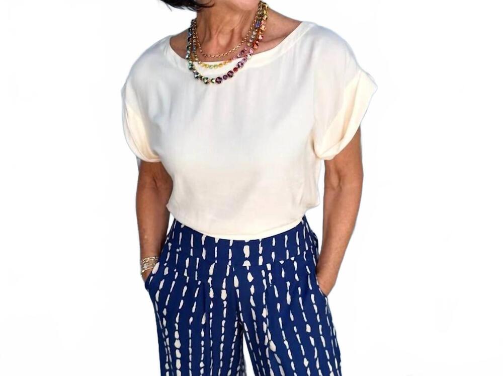 NEW KHUSH mareva boat neck top in ivory